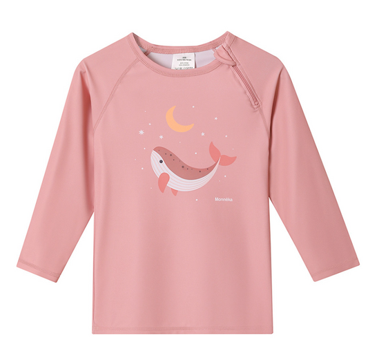 Camiseta Protección Solar Manga Larga Whale Pink - Monnëka